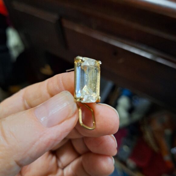 Fornash Women's Vintage Pierced Earrings Clear Glass Faceted Stud Elegant - Picture 10 of 10